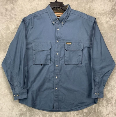 Camisa utilitaria Remington para hombre XL azul algodón ventilada manga larga abotonada Foto 1 de 4