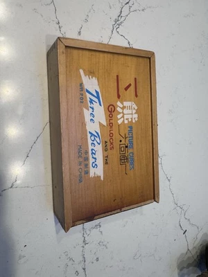 Vintage 1970s Chinese Goldilocks and the Three Bears Picture Puzzle Cubes Wooden - Image 1 of 4