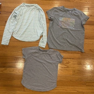 Lot of 3 Athleta Girl Youth Kids Workout T-Shirts Size S/7 L/12 - Picture 1 of 10