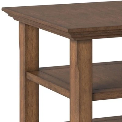 Simpli Home Acadian Wood 19" Square Transitional End Table in Rustic Natural ... - Image 1 of 4