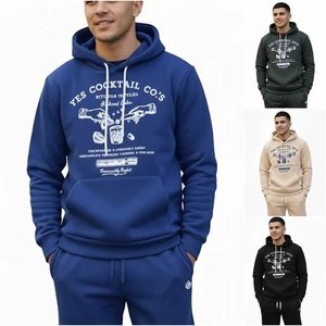 Felpa Universita Uomo Con Cappuccio Senza Zip Invernale Felpata Giacca Tuta m l - Foto 1 di 47