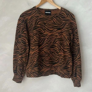 Monrow brown Zebra Full Sleeve Terrycloth Sweatshirt 100% cotton XS revolve - Picture 1 of 8