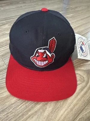 NWT Vtg 90s MLB Cleveland Indians New Era Pro Model Snpaback Hat - Image 1 of 3