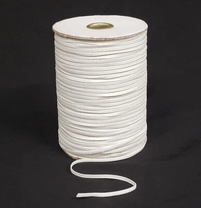 1/8" 3mm Flat Braided Elastic Cord ~ 288 YARDS ~White ~ USA SELLER - Picture 1 of 3