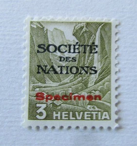 SWITZERLAND OFFICIALS SCOTT 2047 SPECIMEN LEAGUE OF NATIONS 1935 MH - Picture 1 of 2