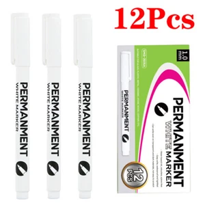 12Pcs White Marker Pen Acrylic Paint Pen Permanent Marker for Rock, Wood, Fabric - Picture 1 of 9