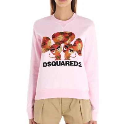 DSQUARED2 SUDADERA CON CAPUCHA ROSA ESTAMPADO RATÓN Algodón Foto 1 de 4