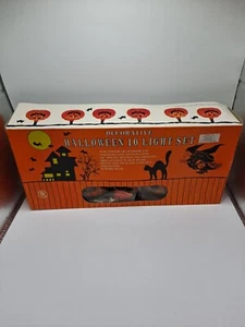 Vintage Halloween Blow Mold Pumpkin String Light Set of 10 VTG  - Picture 1 of 7