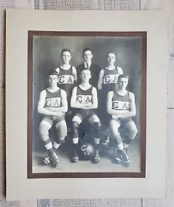1920 Early Oversized Basketball Cabinet Photograph Bangor Maine ME Perry Studio - Picture 1 of 4