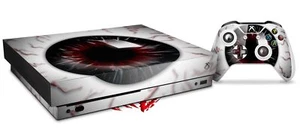 Skin for XBOX One X Console Controller Eyeball Black Red Decal - Picture 1 of 3