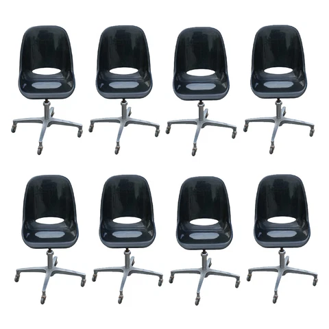 (8) Mid Century Modern Black Acrylic Adjustable Chairs (MR10551) Cover