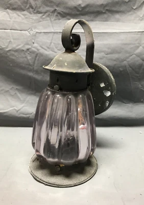 Aplique de pared de latón vintage tono amatista vidrio globo lámpara antiguo 1612-22B Foto 1 de 4