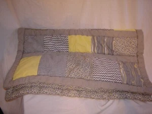 Trend Lab Baby Quilted Comforter Plush Blanket Patchwork Grey and Yellow Color - Picture 1 of 3