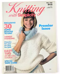 Knitting With Simplicity Magazine, Fall 1985, Issue #1 | 80's Knitting Patterns - Imagen 1 de 16