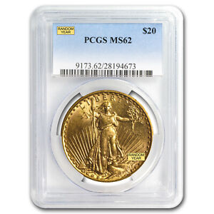 $20 Saint-Gaudens Gold Double Eagle MS-62 PCGS (Random) - SKU #7222