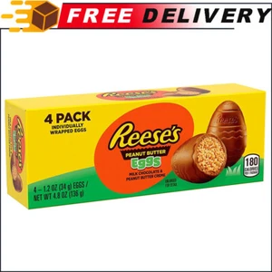 REESE'S Milk Chocolate Peanut Butter Creme Eggs Candy, Easter, 1.2 oz Box (4 Pc) - Picture 1 of 7