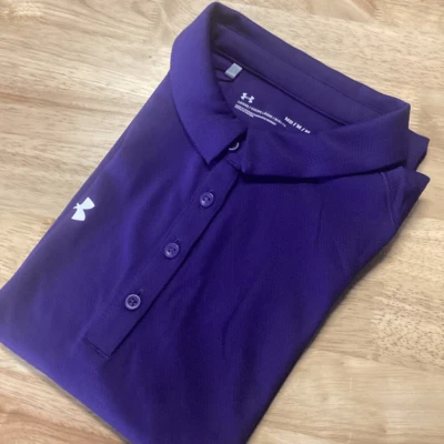 NWT Ladies Under Armour Tech Performance Golf Polo- Purple-Medium - Image 1 of 4