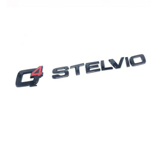 Alfa Romeo Q4 Stelvio Logo Emblem Sticker Boot Trunk Rear Badge Black Red