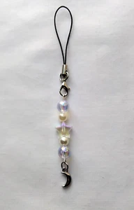 Handmade Moon Star Bead Phone Charm Dangle Lanyard Hanging Pendant Car Decor - Zdjęcie 1 z 9
