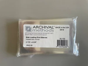 Archival Methods Side Loading Print Sleeves, 2-7/8" x 4-5/8", Pack of 50 - Picture 1 of 1