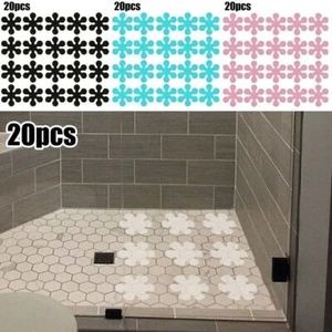 Anti Slip Sticker 20 Pcs Flower Shape Non-slip Shower Stickers for Bath Tub Room - Picture 1 of 13