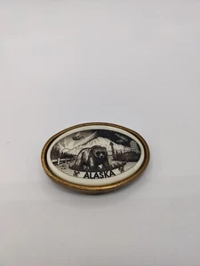 Vtg BTS Alaska Bear Belt Buckle R.A. Cook 1982 Solid Brass Made In USA - Picture 1 of 6