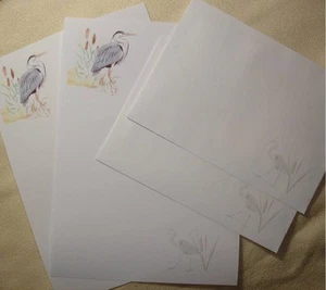 Reiher am Fluss Brief Schreibpapier Set mit passenden Umschlägen 8+4 - Bild 1 von 1