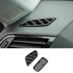 Fit For Audi Q3 2019-2023 ABS Carbon Fiber Dashboard L&R Air Outlet Vent Trim - Picture 1 of 6