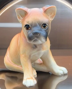 Vintage Boxer Puppy Dog Porcelain Ceramic Collectible Figurine Narco Sitting 3" - Picture 1 of 9