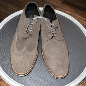 Claiborne Mens Lace Up Oxford Brown Suede Leather Size 12M - Picture 1 of 6