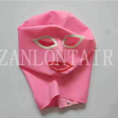 SEDUCTIVE SILHOUETTES Princess Style Sexy Pink Latex Hood | Handmade Exotic Mask with Eye L