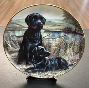 “Pair Of Black Labs” Lakeside | Plato de Coleccionistas de Galería de Porcelana No. 1605 - Imagen 1 de 7
