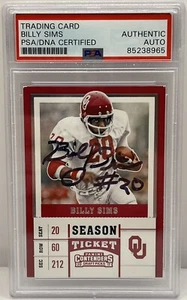 Billy Sims Signed 2017 Contenders Card Oklahoma Sooners PSA/DNA Slabbed - Picture 1 of 2