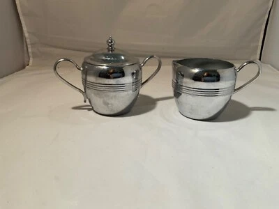 Винтажная алюминиевая сливочница и сахарница с крышкой 1950-е - B40 - Изображение 1 из 4