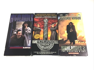 Vintage Highlander Movies VHS Tape Plus Highlander Series Bloopers Tape 3 total - Image 1 of 4