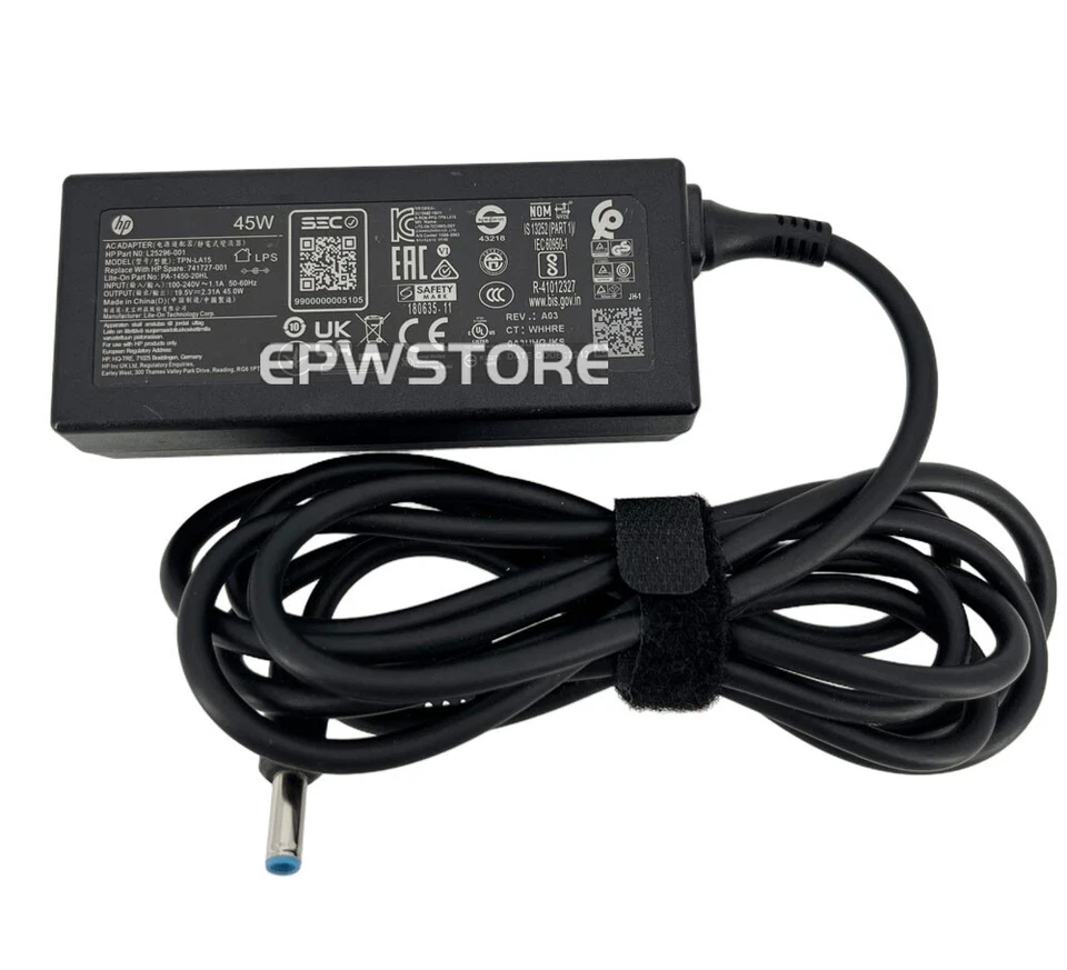 19.5V 2.31A 45W AC Adapter Charger For HP Stream 14-v063us 15-r132wm 4.5x3.0MM - Image 1 of 4