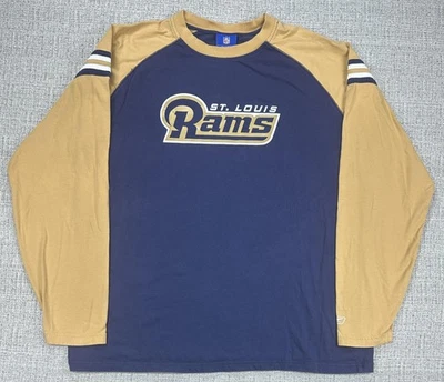 Camisa De Colección St. Louis Rams Para Hombres 2XL Azul Dorado NFL Fútbol Manga Larga Reebok Foto 1 de 4