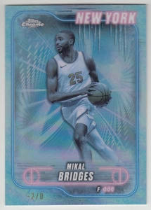 2024-25 Topps Chrome Basketball Mikal Bridges #190 Frozen Fractor RC -2/0 SSP - Picture 1 of 2