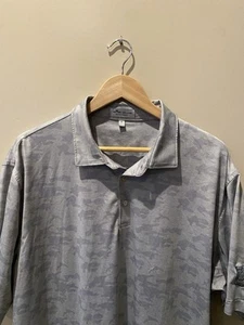 Peter Millar Hemd Erwachsene XL grau Camouflage Polo Sommer Komfort Golf Logo Freizeit Herren - Bild 1 von 6