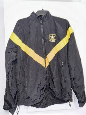 Jaqueta PT APFU do Exército dos EUA Adulto Média Longa Preta Dourada Zíper Completo Quebra-Vento Unissex - Imagem 1 de 4