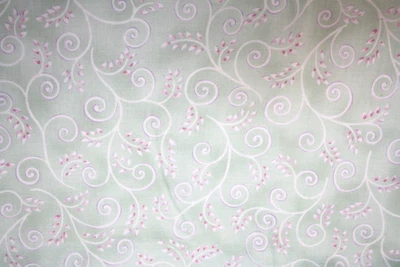 REMOLINOS ROSAS EN VERDE DENA PARA TELAS PARA EL PRINCIPIO - TELA 100% ALGODÓN Foto 1 de 4
