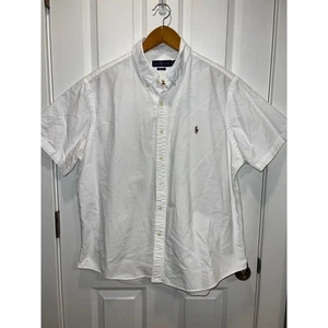 Camisa Ralph Lauren Para Hombre Calce Clásico Manga Corta Con Botones Blanca Talla XXL - Imagen 1 de 5