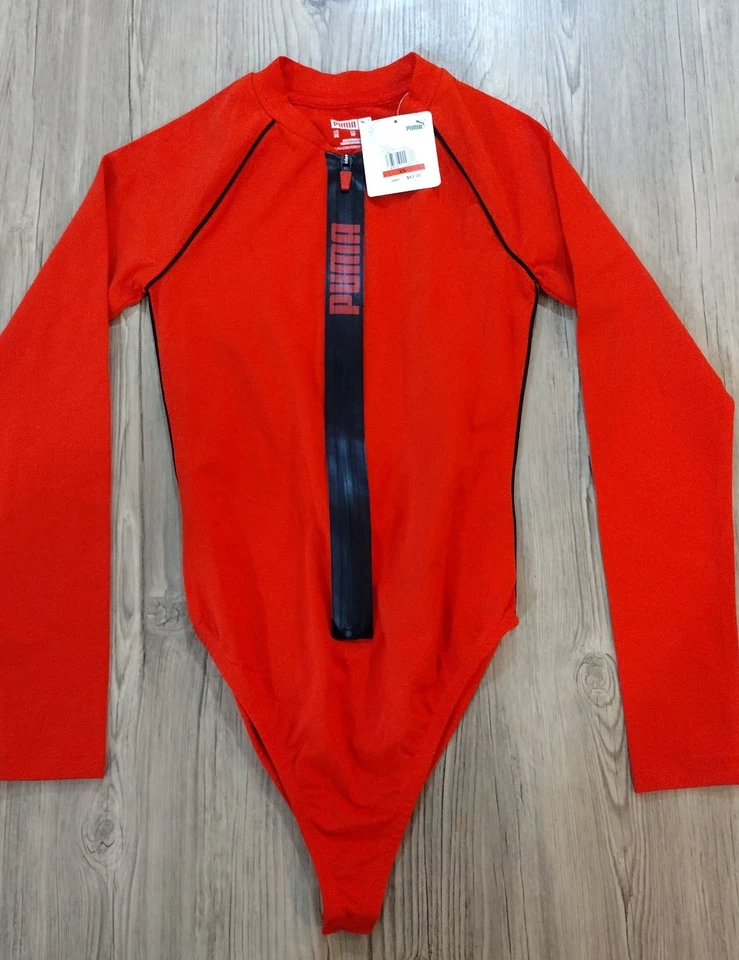Body Puma Manga Larga Alto Riesgo Rojo-Puma Negro TL47088 Para Mujer XS NUEVO CON ETIQUETAS Foto 1 de 4