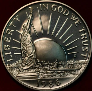Uncirculated Proof 1986-S Statue of Liberty Clad Comm Half Dollar - Picture 1 of 2