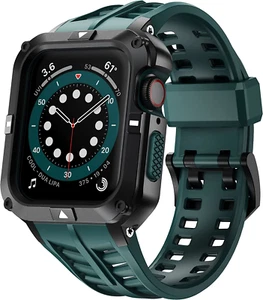 Robustes Apple Watch Stahl Metall Gehäuse Band Sport 45mm 44mm iWatch 8 7 6 5 4 SE  - Bild 1 von 20