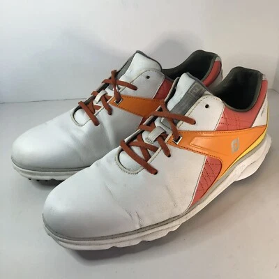 Footjoy FJ Mens Golf Shoes Pro/SL White/Org/Yllw Size 13. Slight Wear,Great Shoe - Image 1 of 4