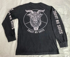 Sketchy Tank ST Long Sleeve Cotton Shirt Men’s Small Trust No Suits Black Skate - Picture 1 of 9