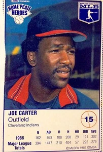 1987 Joe Carter Cleveland Indians KLASSISCHE Baseballkarte Kraft Heimplatte Helden - Bild 1 von 1