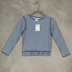 RuffleButts Rugged Butts UPF 50+ Navy Long Sleeve Rash Guard Bikini Girl Size 10 - Picture 1 of 13