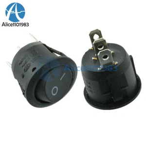 Interruptor basculante Snap-in #F21 20 piezas mini 3 pines redondo negro SPDT ON-OFF - Imagen 1 de 4